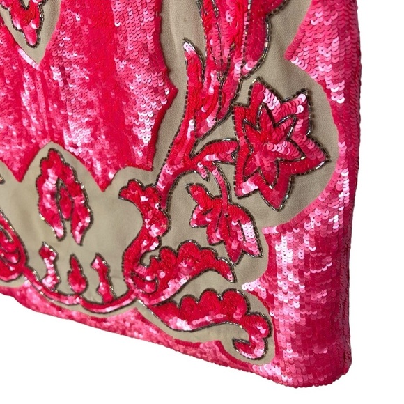 Needle & Thread Sequin Motif Shift Dress Pink Size 8 - Picture 7 of 12